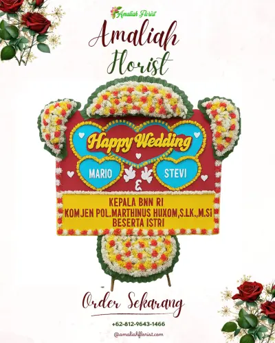 Karangan Papan Bunga Pernikahan di Lempuyang